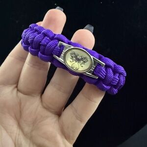 Purple Braided Paracord Butterfly Bracelet